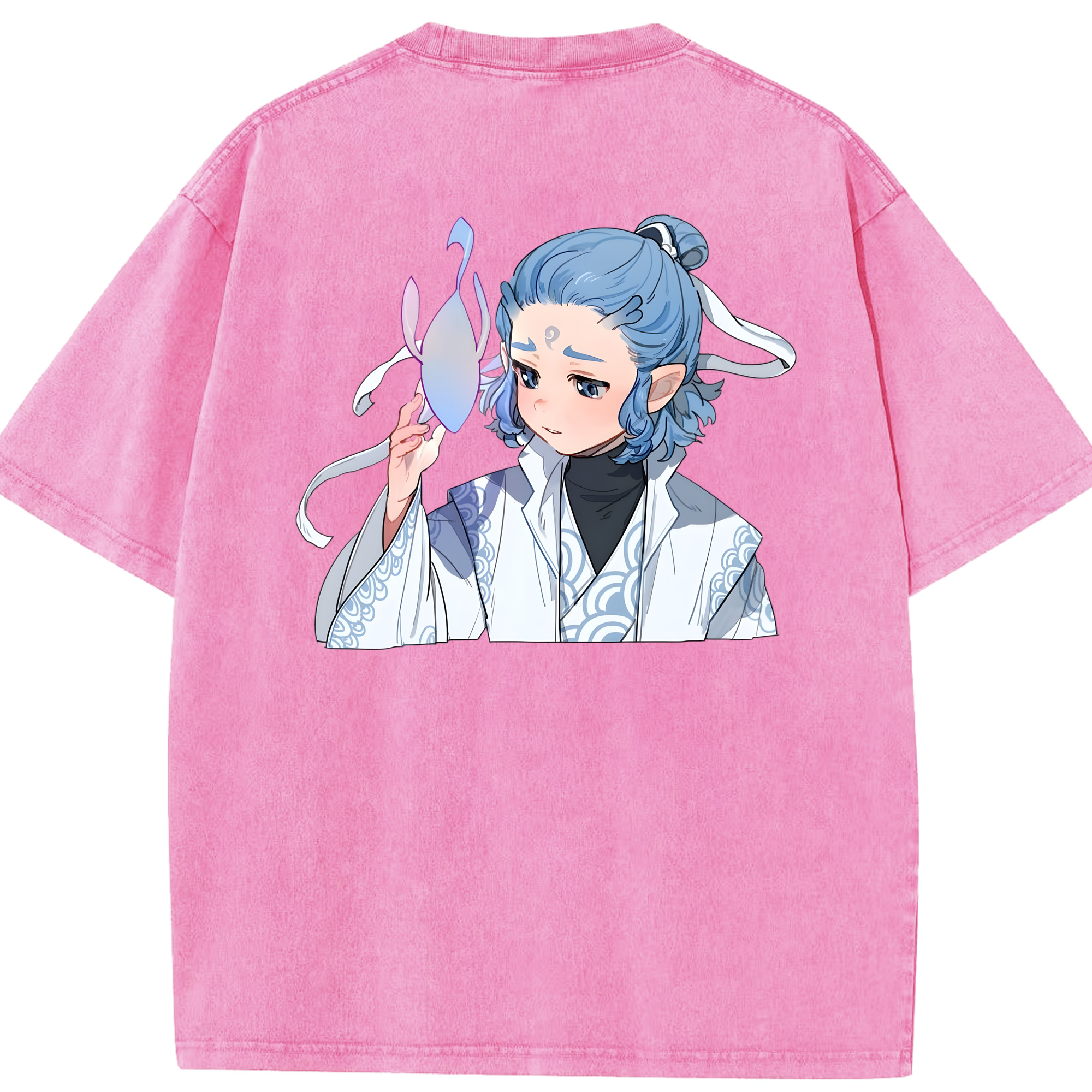 （画像用） Ne Zha 2 ナタ 魔童の大暴れ 綿100% ヴィンテージ風 半袖Tシャツ（背面プリント）